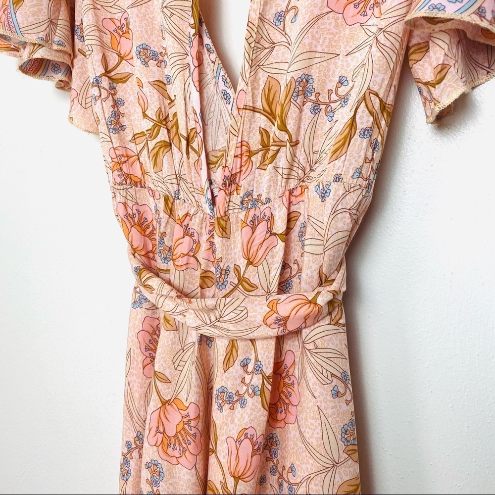 Shein Floral Multi Colors Rompers. Pink Blue Brown. Sz L. - Picture 7 of 16